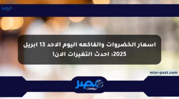 أسعار الخضروات والفاكهة اليوم الأحد 13 أبريل 2025: أحدث التغيرات الآن!